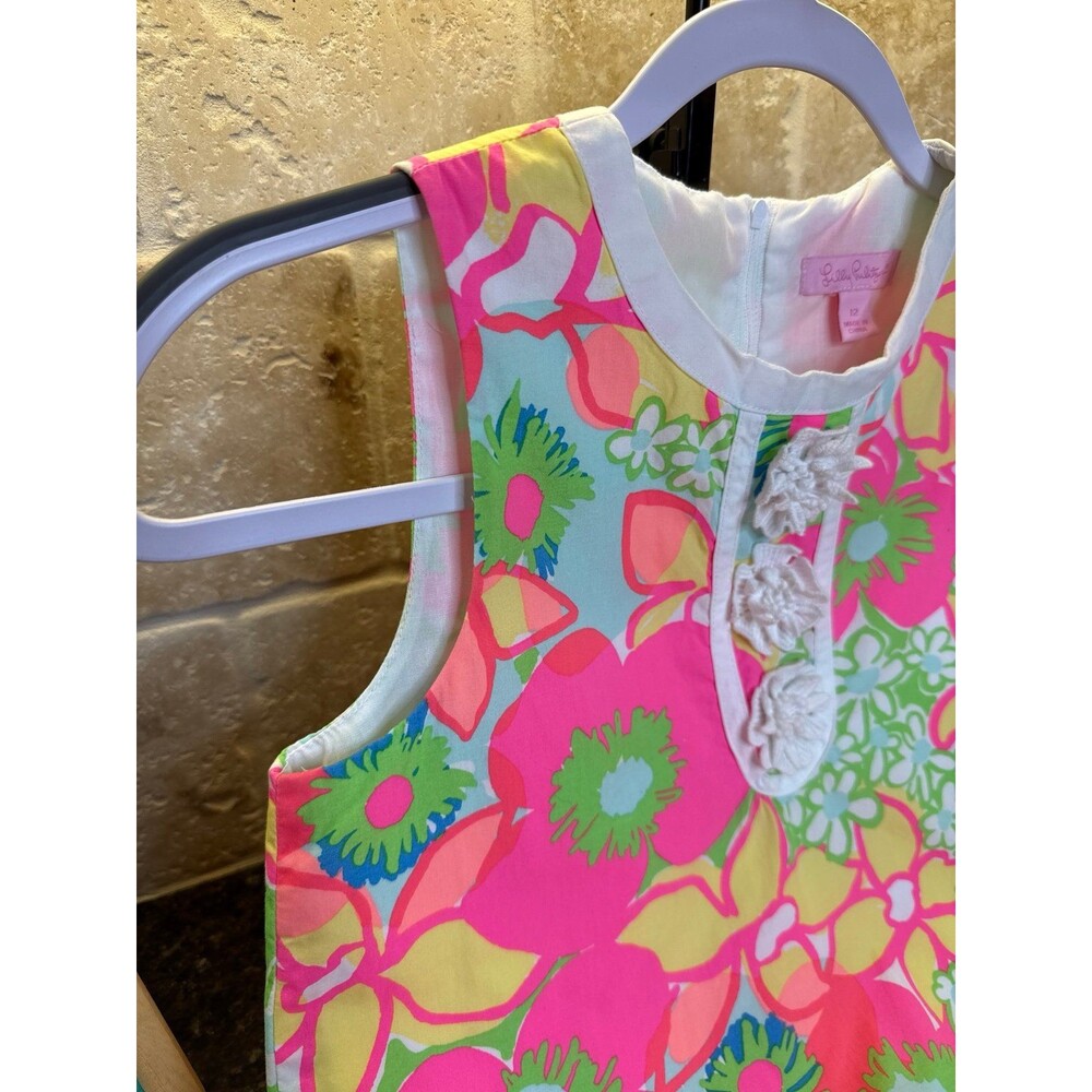 Lilly Pulitzer Girls Mini Claudine Dress Wildflower Multi Floral Size 12 Retired - Picture 2 of 8